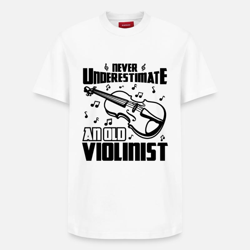 Violon Grand-père - T-shirt unisexe décontracté en coton Supima – de SPREAD - blanc