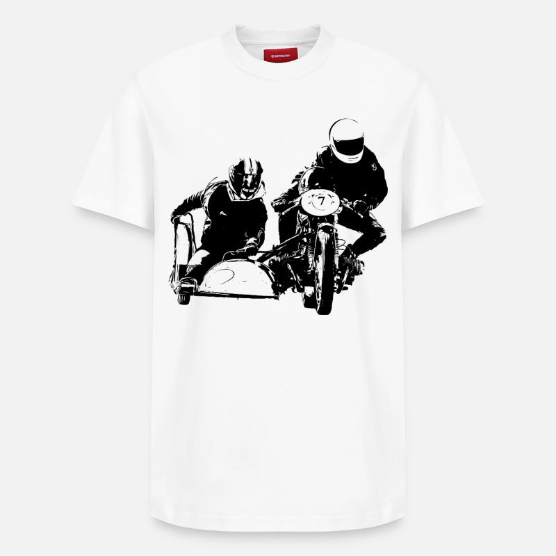 Motorrad - Relaxed Unisex Supima Cotton T-Shirt – von SPREAD - Weiß