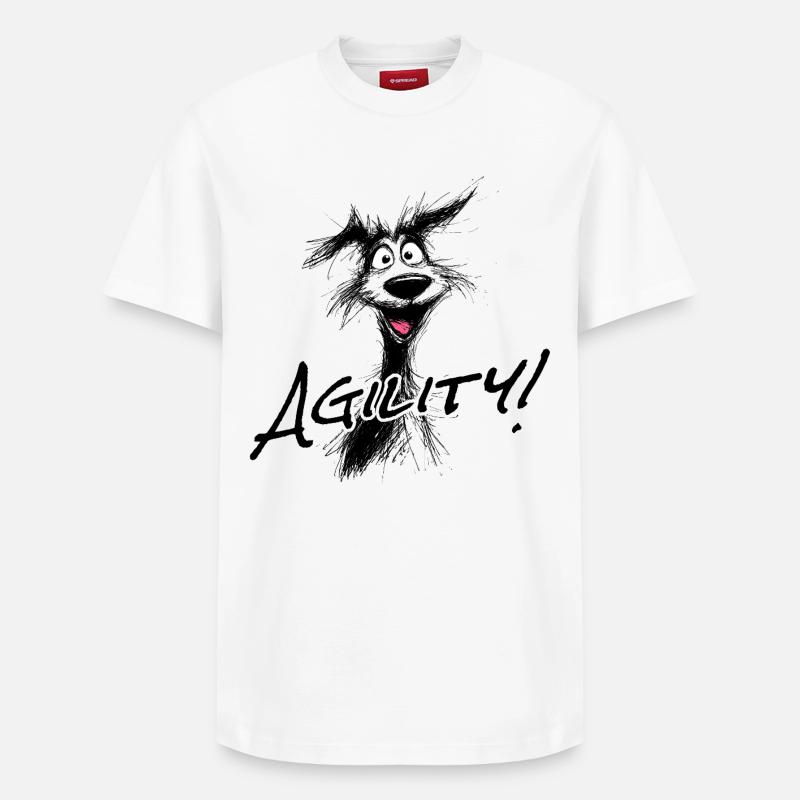 L’agilité – le sport canin - T-shirt unisexe décontracté en coton Supima – de SPREAD - blanc