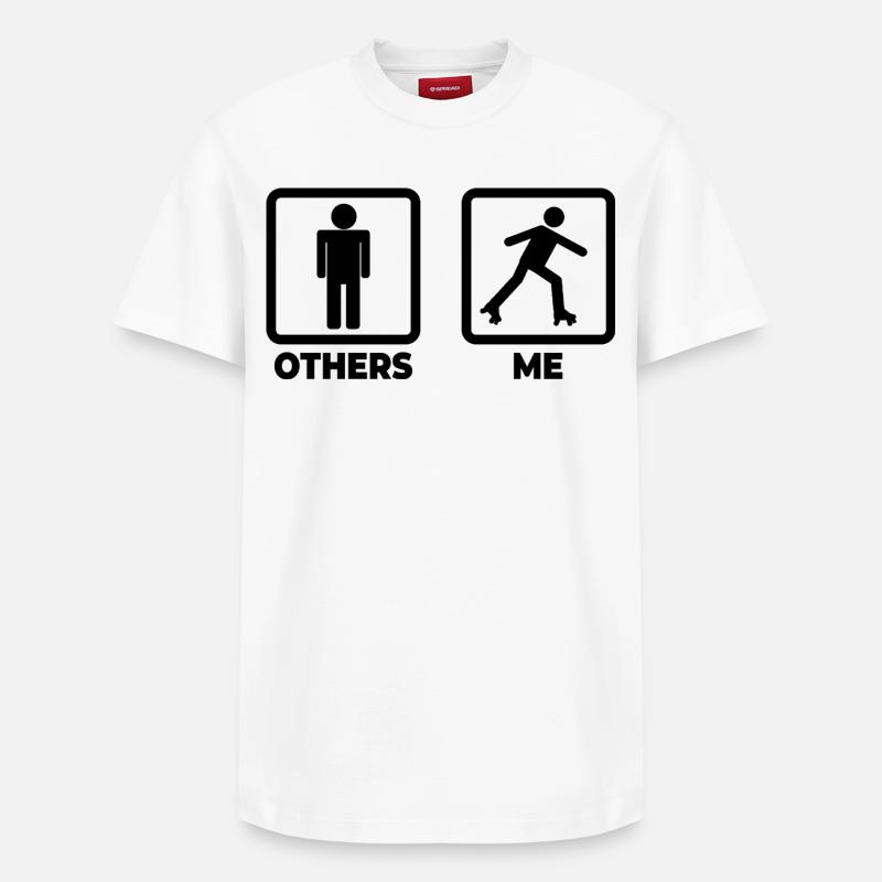 Rollschuhfahrer Witz - Relaxed Unisex Supima Cotton T-Shirt – von SPREAD - Weiß