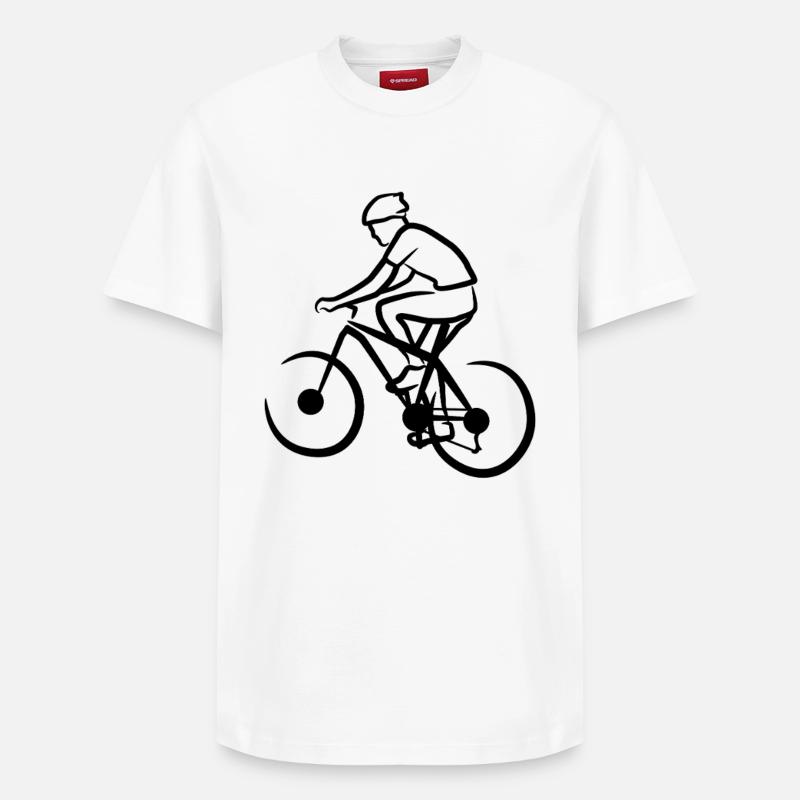 Dessin de vététiste - T-shirt unisexe décontracté en coton Supima – de SPREAD - blanc