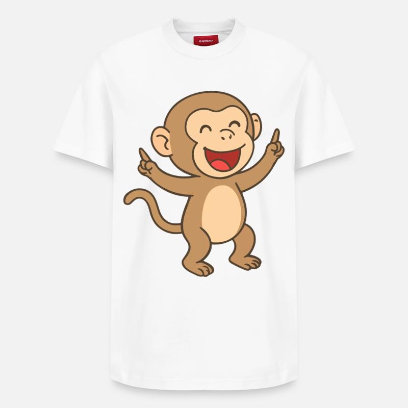 Bébé babouin de fête - T-shirt unisexe décontracté en coton Supima – de SPREAD - blanc