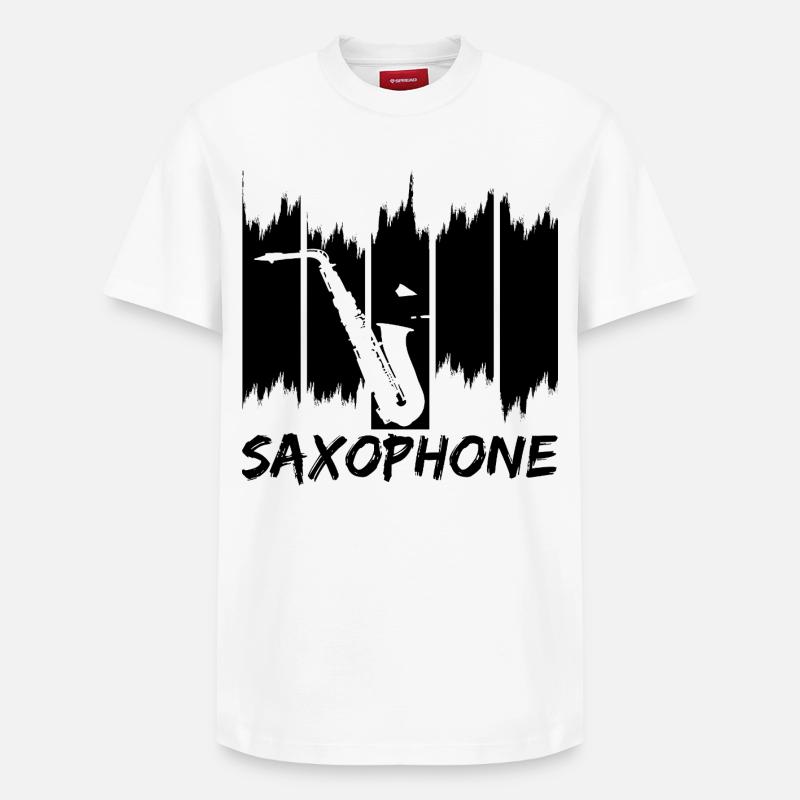 Saxophone - T-shirt unisexe décontracté en coton Supima – de SPREAD - blanc