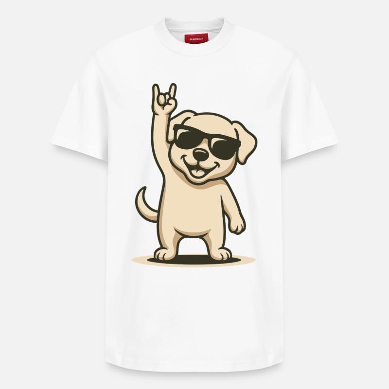 Rock’n’Wuff - T-shirt unisexe décontracté en coton Supima – de SPREAD - blanc