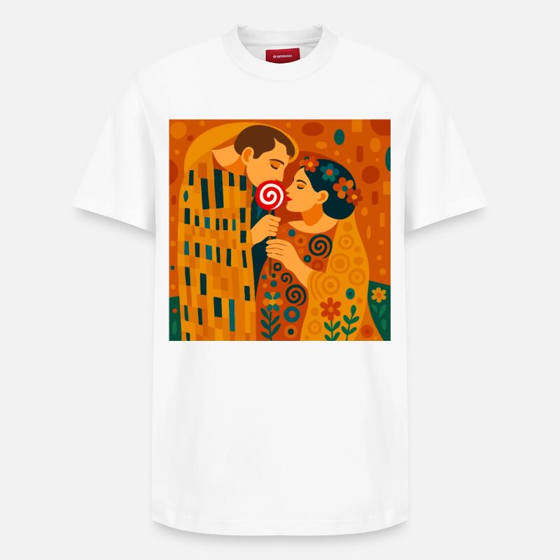 Le baisé (sucré) - T-shirt unisexe décontracté en coton Supima – de SPREAD - blanc