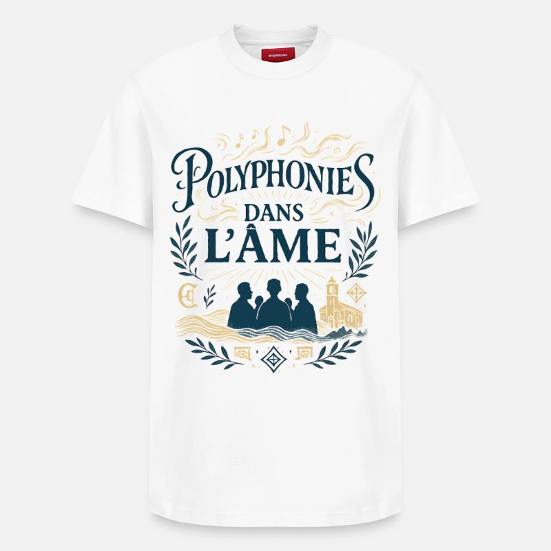 Polyphonies dans l'âme - T-shirt unisexe décontracté en coton Supima – de SPREAD - blanc