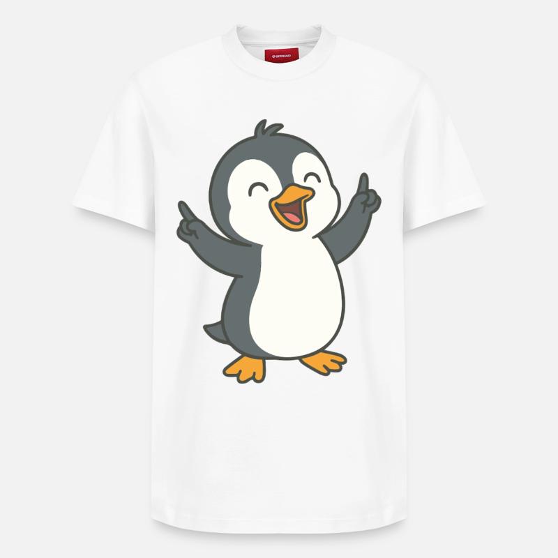 Pingouin dansant - T-shirt unisexe décontracté en coton Supima – de SPREAD - blanc