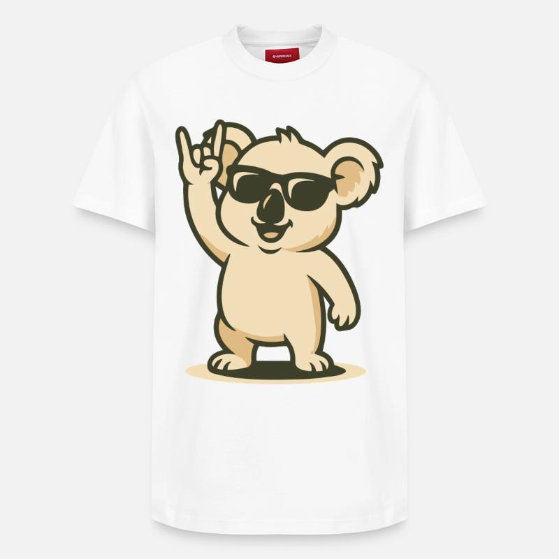 Rock’n’Koala - T-shirt unisexe décontracté en coton Supima – de SPREAD - blanc