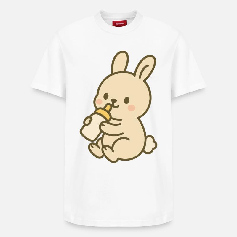 Lapin en flacon - T-shirt unisexe décontracté en coton Supima – de SPREAD - blanc