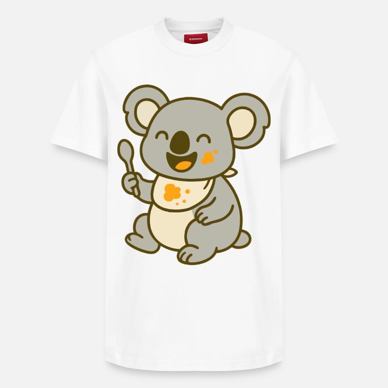 Mignon bébé koala mangeant - T-shirt unisexe décontracté en coton Supima – de SPREAD - blanc