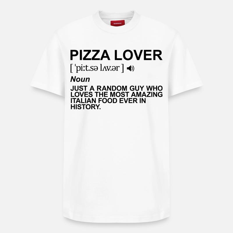 Signification de l’amateur de pizza - T-shirt unisexe décontracté en coton Supima – de SPREAD - blanc