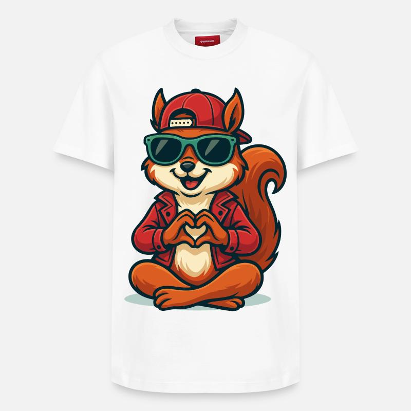 Ondes d’amour d’écureuil - T-shirt unisexe décontracté en coton Supima – de SPREAD - blanc
