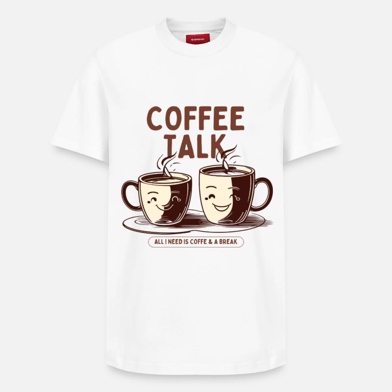 Coffee Addict – Coffee Lover Design - T-shirt unisexe décontracté en coton Supima – de SPREAD - blanc