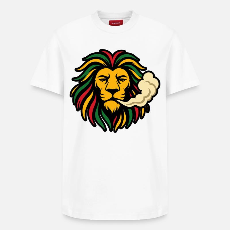 Reggae Löwe Rasta Design - Relaxed Unisex Supima Cotton T-Shirt – von SPREAD - Weiß