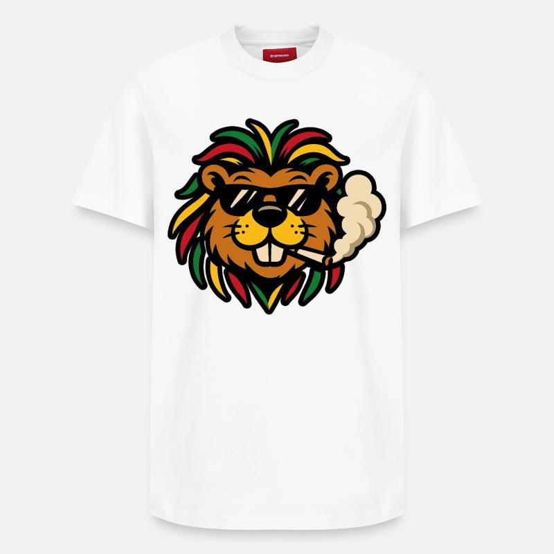 Reggae Bobr – Rasta Bober - Relaxed Unisex Supima Cotton T-Shirt – von SPREAD - Weiß