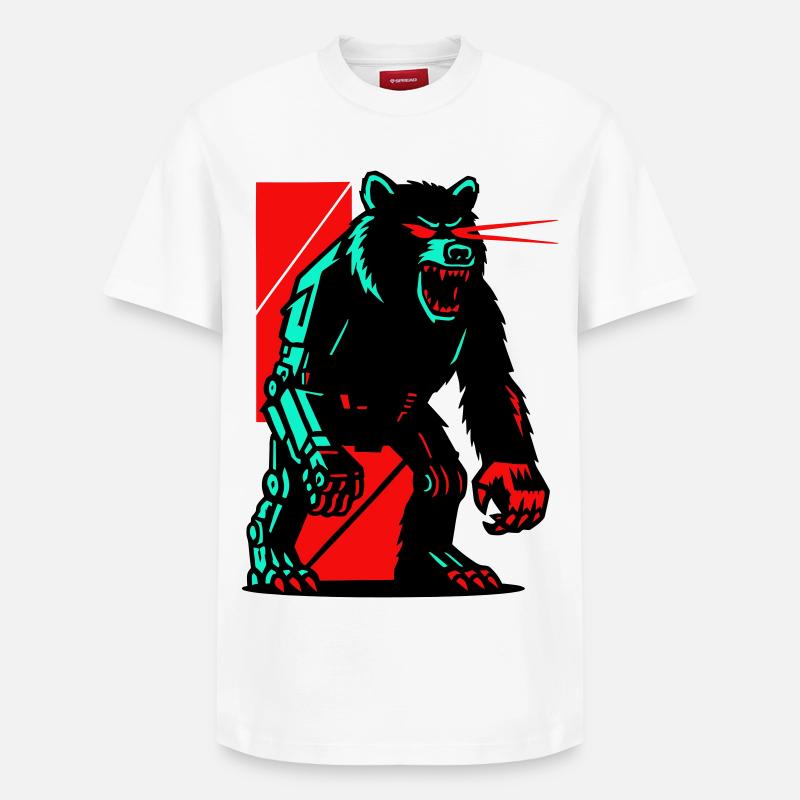 Mecha Techno Ours - T-shirt unisexe décontracté en coton Supima – de SPREAD - blanc