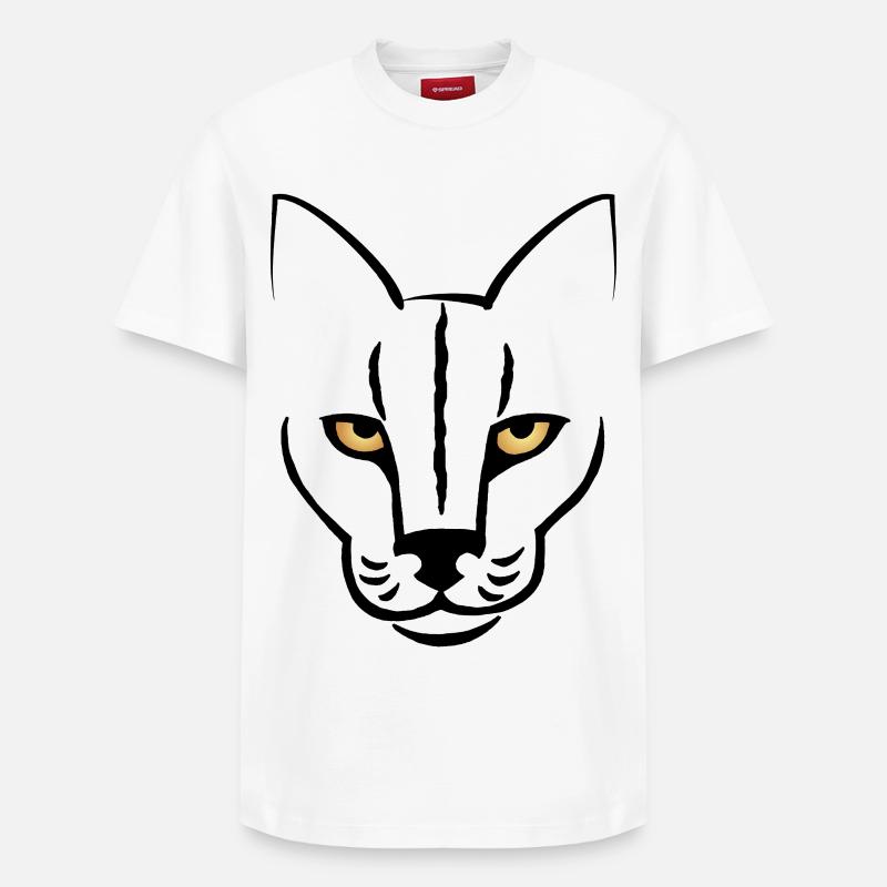 Le regard du chat - T-shirt unisexe décontracté en coton Supima – de SPREAD - blanc