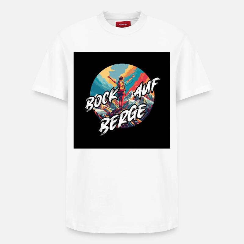 Bock auf Berge Kreisdesign - Relaxed Unisex Supima Cotton T-Shirt – von SPREAD - Weiß