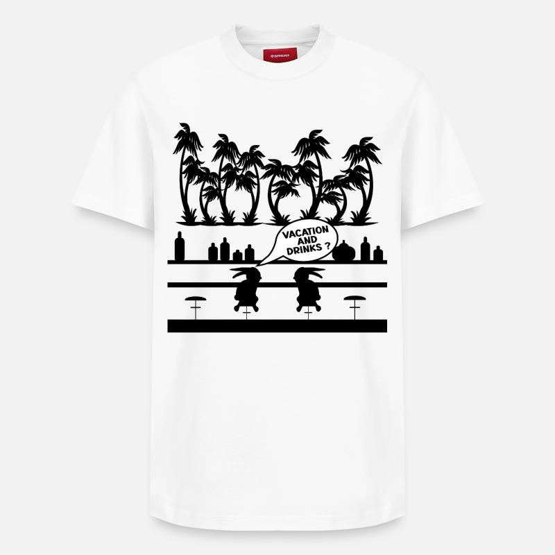 BAR À BOISSONS DE VACANCES - T-shirt unisexe décontracté en coton Supima – de SPREAD - blanc
