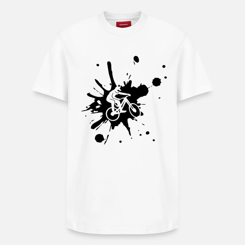 VTT, vélo de descente - T-shirt unisexe décontracté en coton Supima – de SPREAD - blanc
