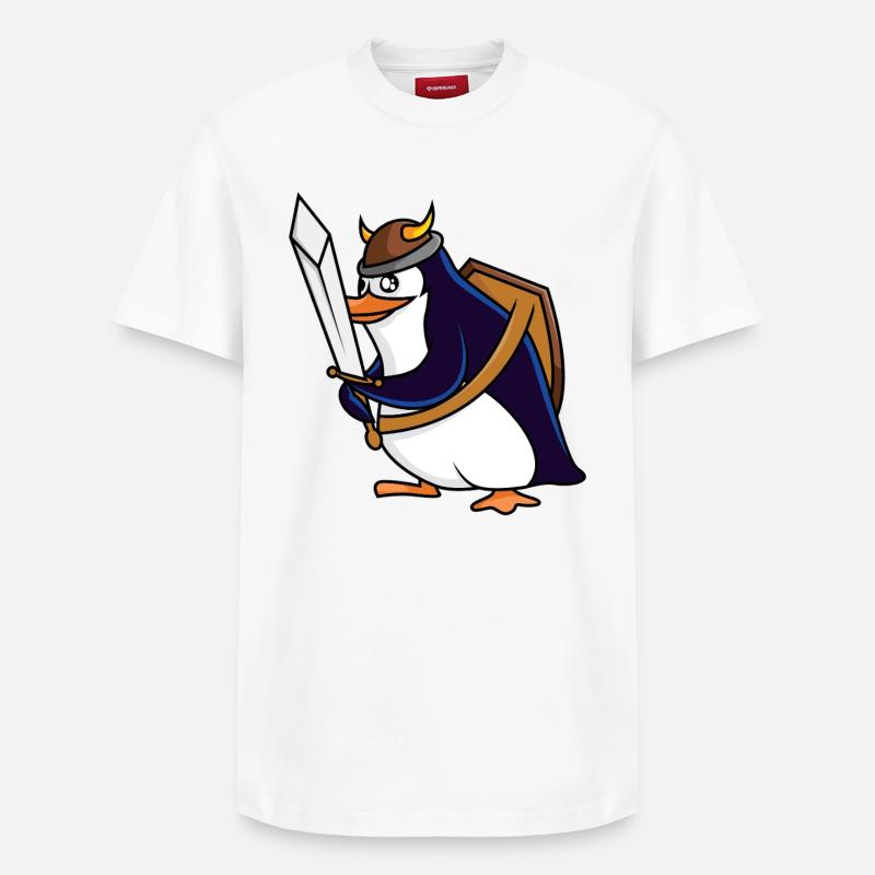 Wikinguin – Eiskalt erobert - Relaxed Unisex Supima Cotton T-Shirt – von SPREAD - Weiß