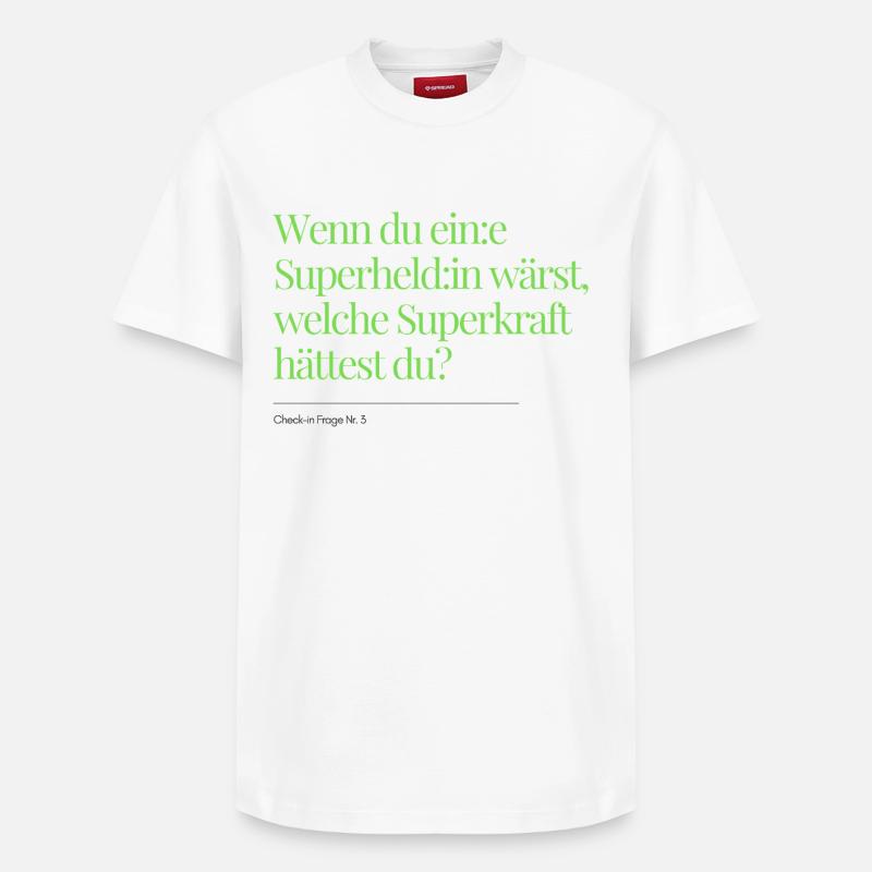 Check-in Frage Nr. 3 - Relaxed Unisex Supima Cotton T-Shirt – von SPREAD - Weiß