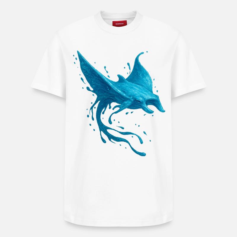 Fluid Manta - Relaxed Unisex Supima Cotton T-Shirt – von SPREAD - Weiß