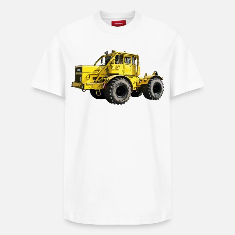 Yellow Power Machine K700 Tracteur - T-shirt unisexe décontracté en coton Supima – de SPREAD - blanc