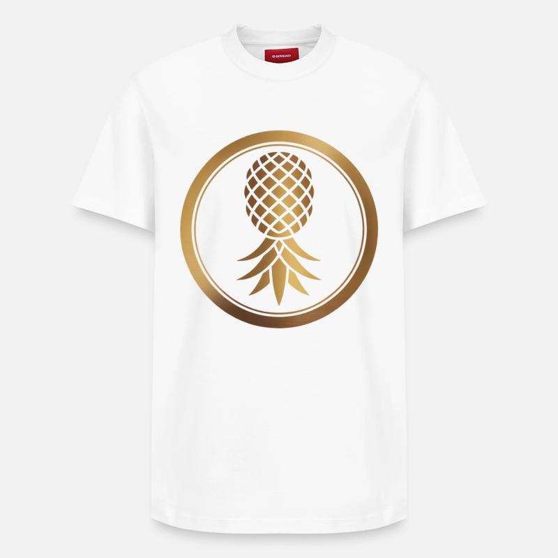 Logo ananas doré - T-shirt unisexe décontracté en coton Supima – de SPREAD - blanc