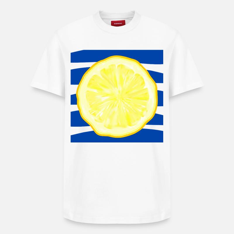 FRUITS D’ÉTÉ, CITRONS, MER - T-shirt unisexe décontracté en coton Supima – de SPREAD - blanc