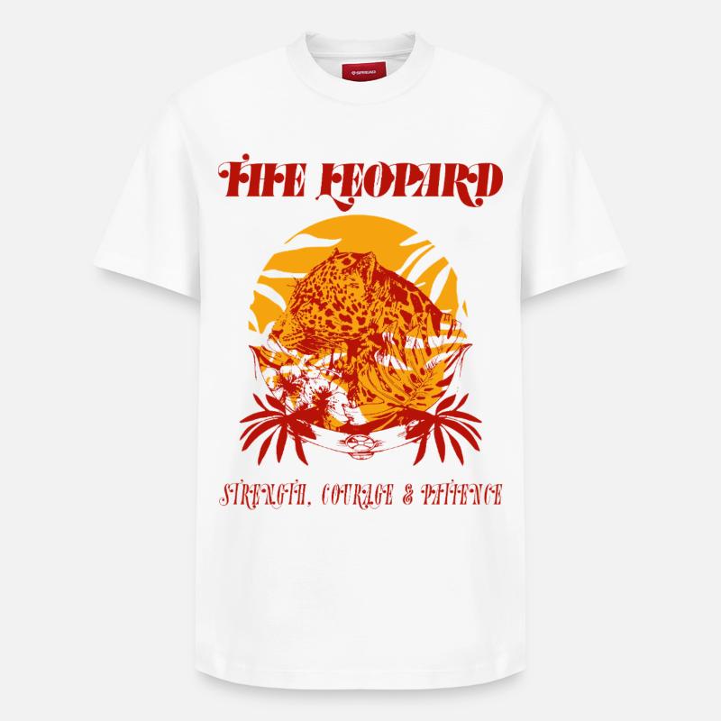 LE LÉOPARD - T-shirt unisexe décontracté en coton Supima – de SPREAD - blanc