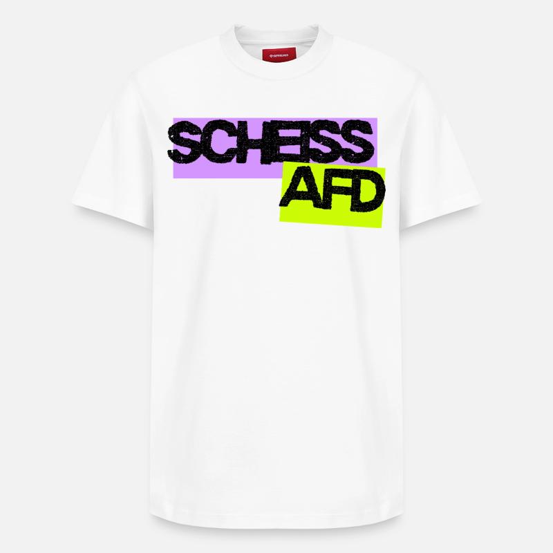 Scheiss AFD - Relaxed Unisex Supima Cotton T-Shirt – von SPREAD - Weiß