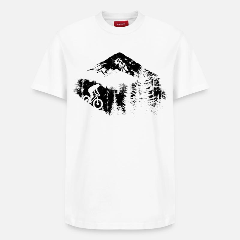 Croquis de VTT - T-shirt unisexe décontracté en coton Supima – de SPREAD - blanc