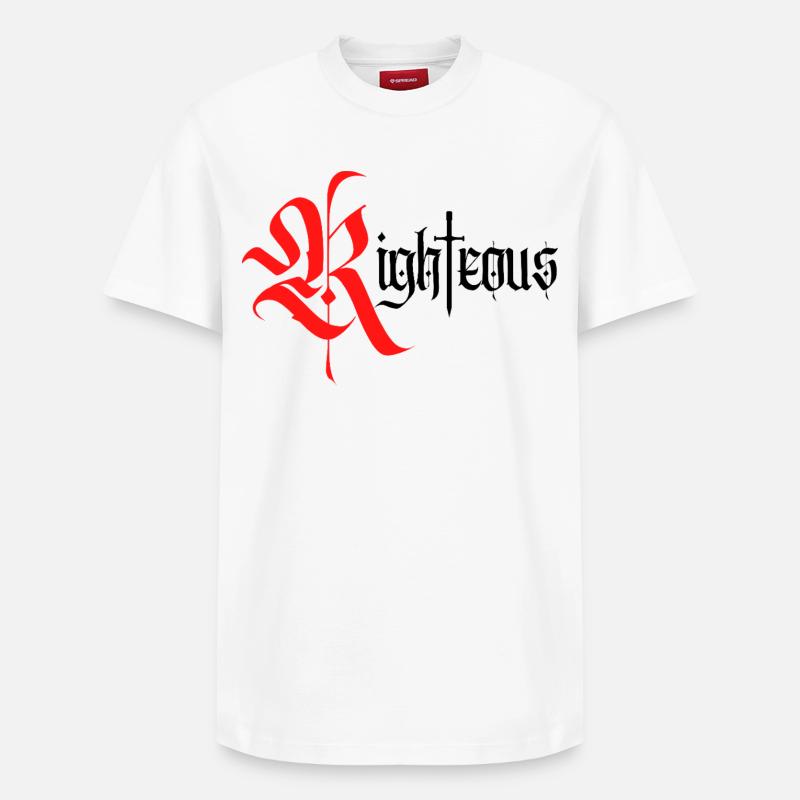 Gothic Righteous Design mit Schwert - Relaxed Unisex Supima Cotton T-Shirt – von SPREAD - Weiß