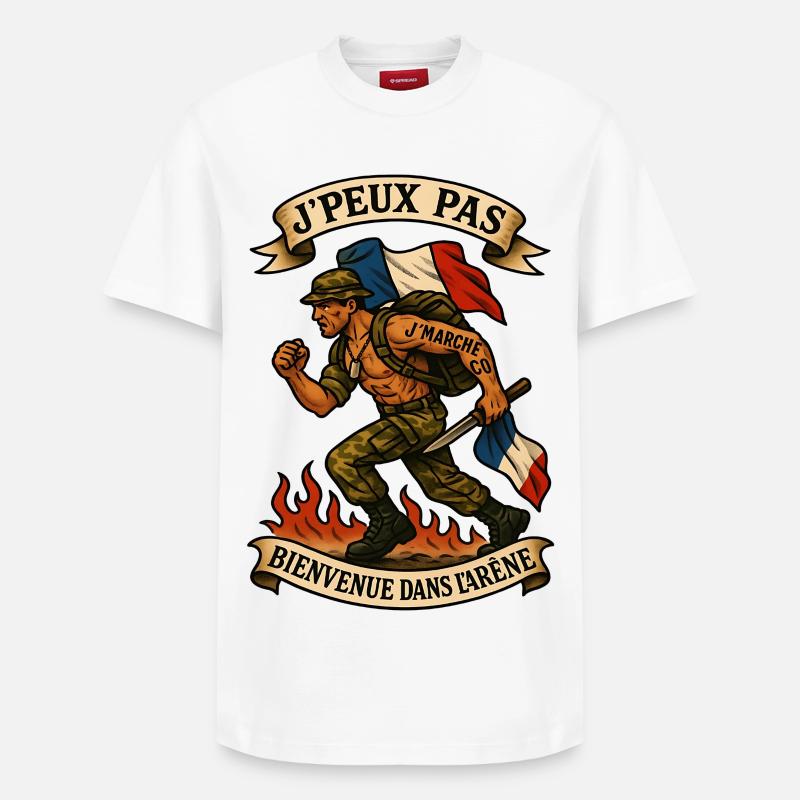 J’peux pas j’marche co - T-shirt unisexe décontracté en coton Supima – de SPREAD - blanc