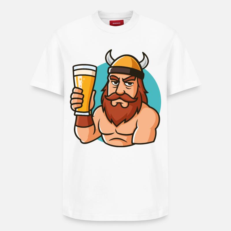 Viking Brewmaster - Relaxed Unisex Supima Cotton T-Shirt – von SPREAD - Weiß