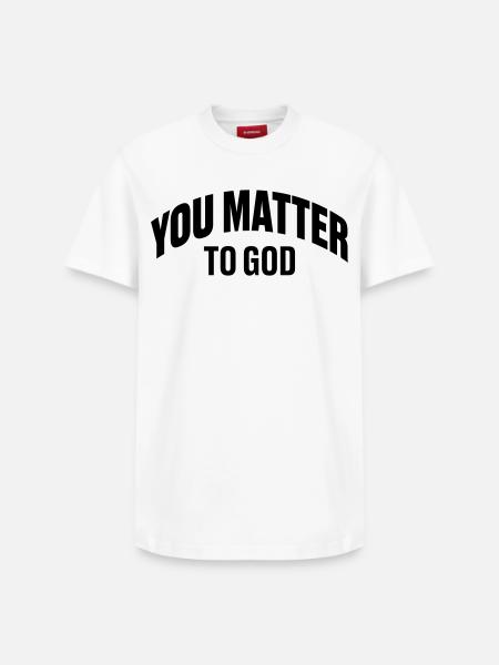 Du bist Gott wichtig - Relaxed Unisex Supima Cotton T-Shirt – von SPREAD - Weiß