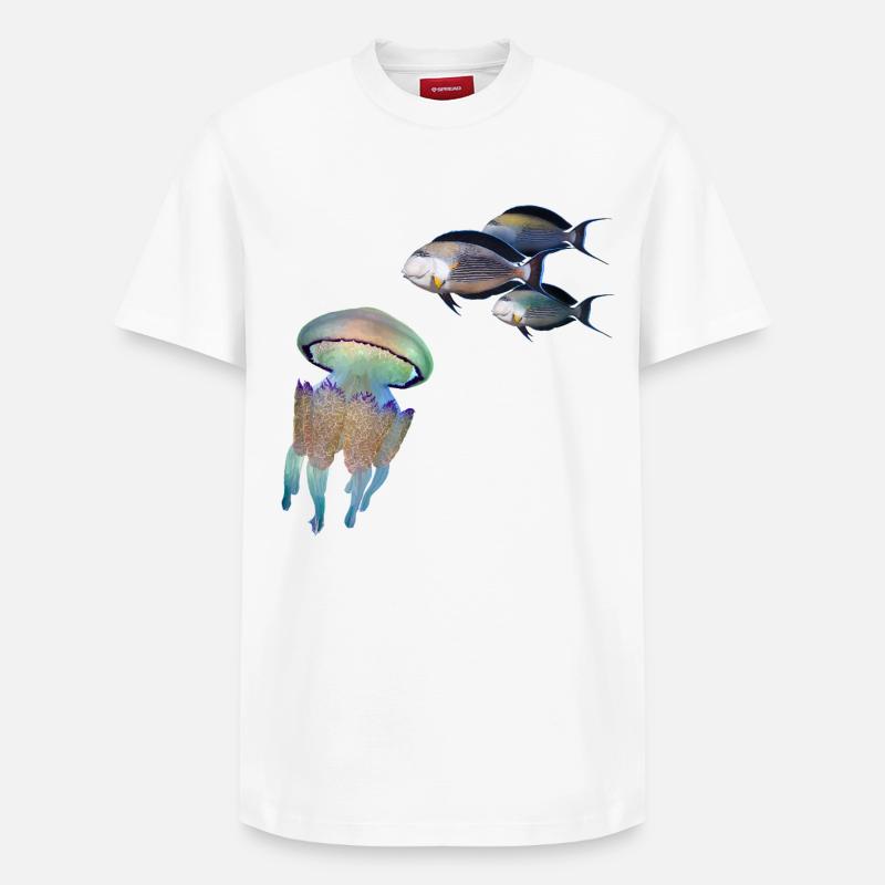Méduse - T-shirt unisexe décontracté en coton Supima – de SPREAD - blanc