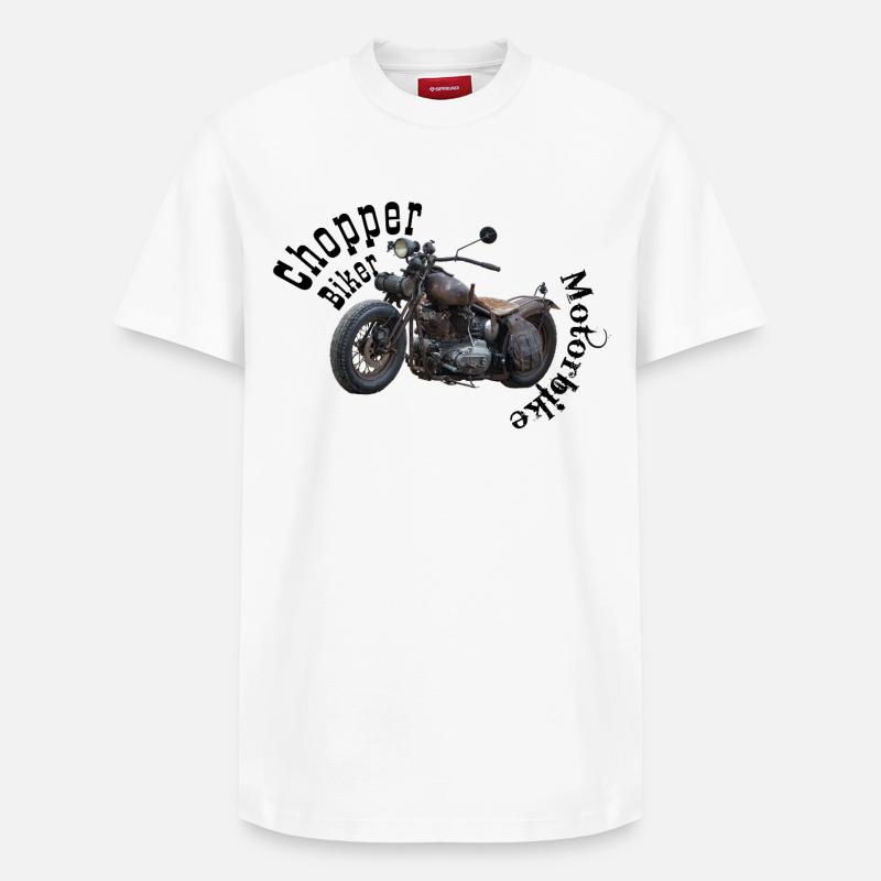 Motocyclette - T-shirt unisexe décontracté en coton Supima – de SPREAD - blanc