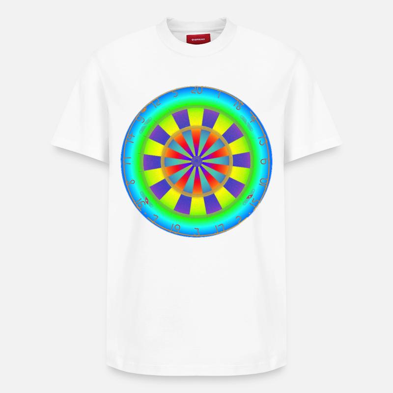 Dartboard Rainbow - Relaxed Unisex Supima Cotton T-Shirt – von SPREAD - Weiß