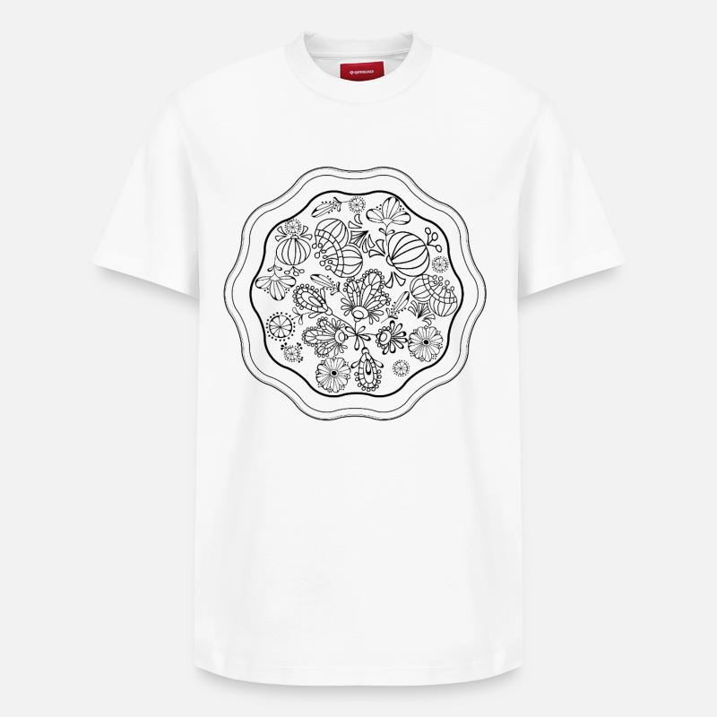 Abstrait Neon Line Cut - T-shirt unisexe décontracté en coton Supima – de SPREAD - blanc