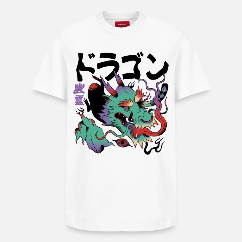 Dragon Cosmique Éclatant - T-shirt unisexe décontracté en coton Supima – de SPREAD - blanc