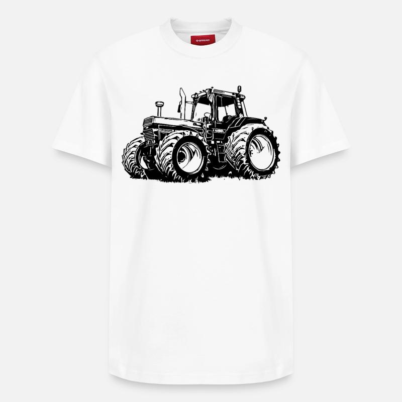 Kraftvolle Traktor-Silhouette - Relaxed Unisex Supima Cotton T-Shirt – von SPREAD - Weiß