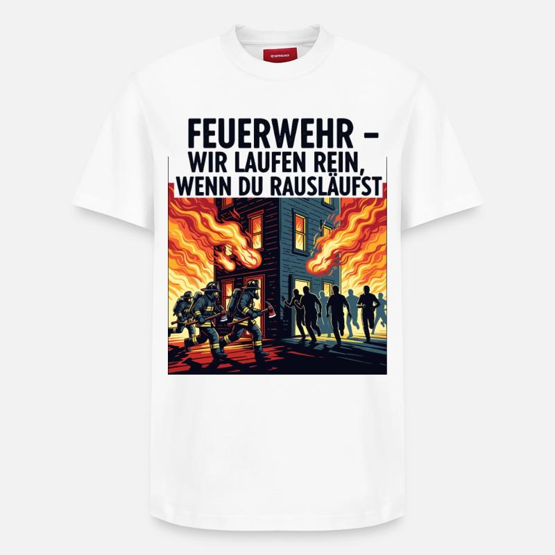 Pompiers : Nous arrivons - T-shirt unisexe décontracté en coton Supima – de SPREAD - blanc