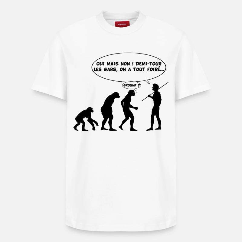 Evolutionsfehler (schwarz) - Relaxed Unisex Supima Cotton T-Shirt – von SPREAD - Weiß