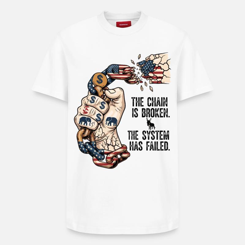 The System Has Failed - Relaxed Unisex Supima Cotton T-Shirt – von SPREAD - Weiß
