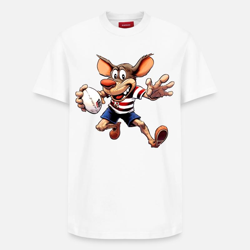 Mäuse Rugby - Relaxed Unisex Supima Cotton T-Shirt – von SPREAD - Weiß