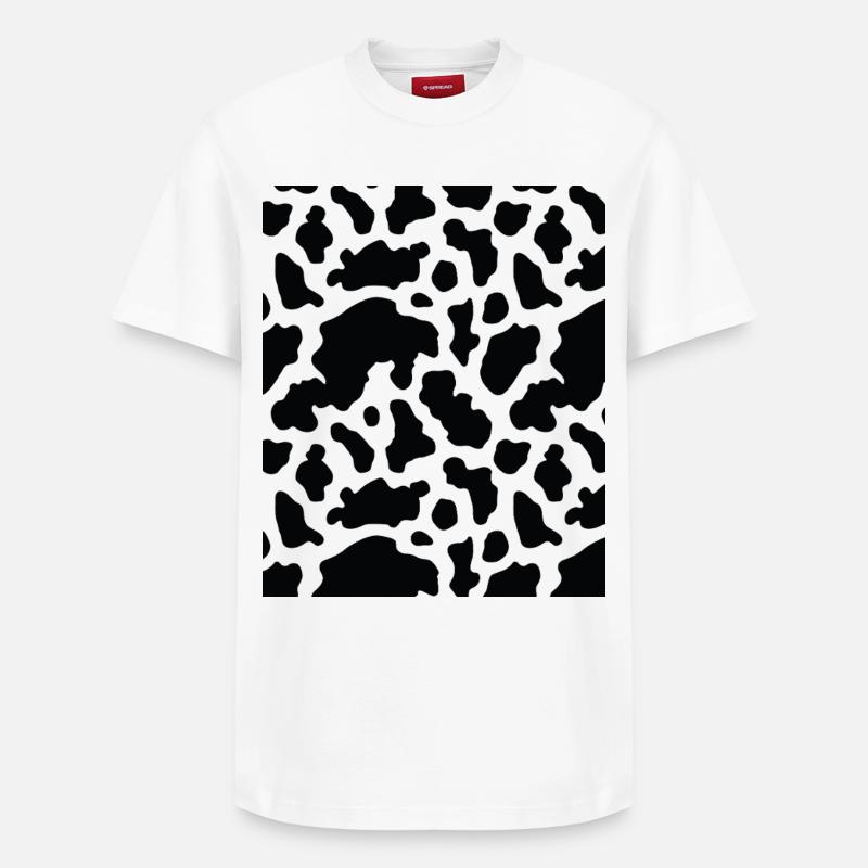 Motif de vache - T-shirt unisexe décontracté en coton Supima – de SPREAD - blanc
