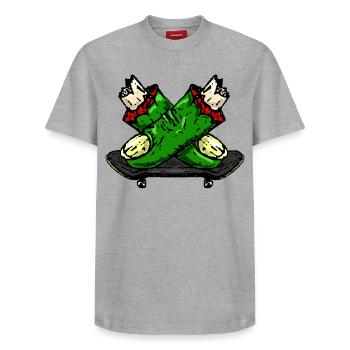 Patiner ou mourir en essayant - T-shirt unisexe décontracté en coton Supima – de SPREAD - blanc - Devant - AI Model Female 172 dark (172cm) & AI Model Male 185 dark (185cm)