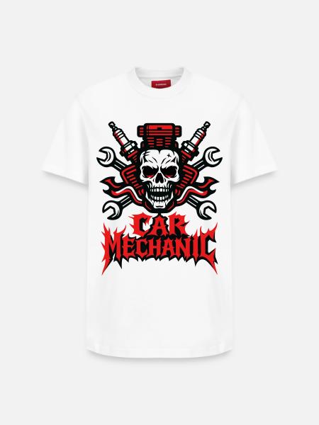 Mécanique automobile Heavy Metal - T-shirt unisexe décontracté en coton Supima – de SPREAD - blanc
